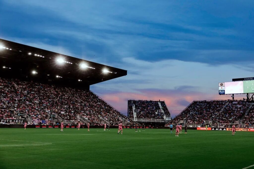 Aerial view of Chase Stadium during Inter Miami vs. Tigres UANL match.