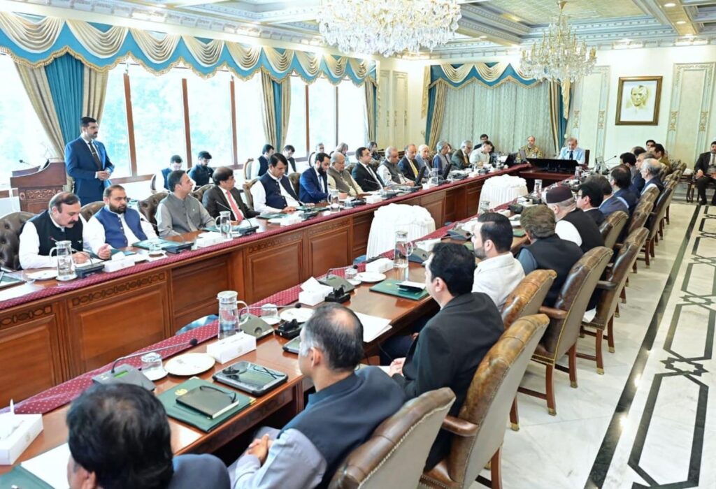 Pakistani lawmakers in a meeting discussing Utility Stores crisis.