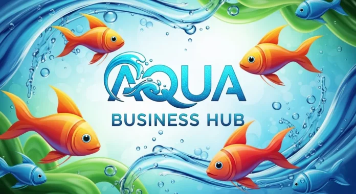 punjab-aqua-hub Aqua Business Hub logo with fish and water backdrop.