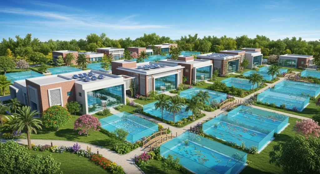 Conceptual design of an Aqua Business Hub in Punjab.