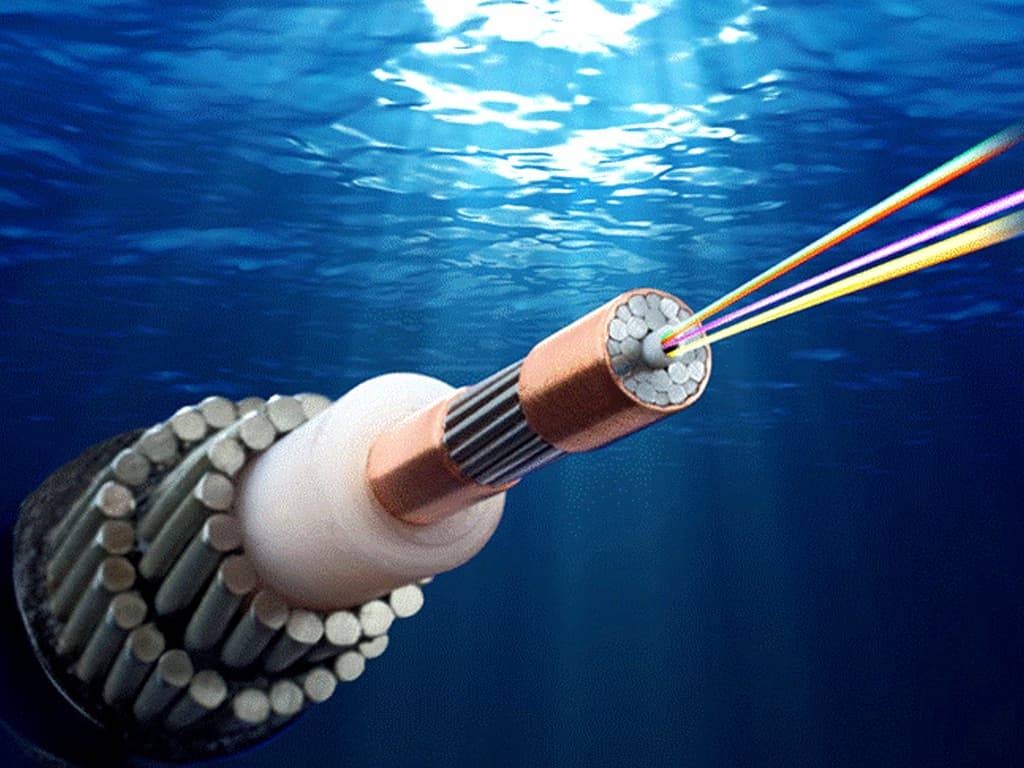 Workers installing a submarine cable for Pakistan’s internet infrastructure upgrade.