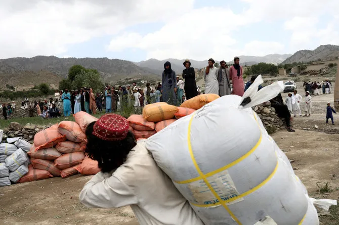 Survivors receive aid in Afghanistan