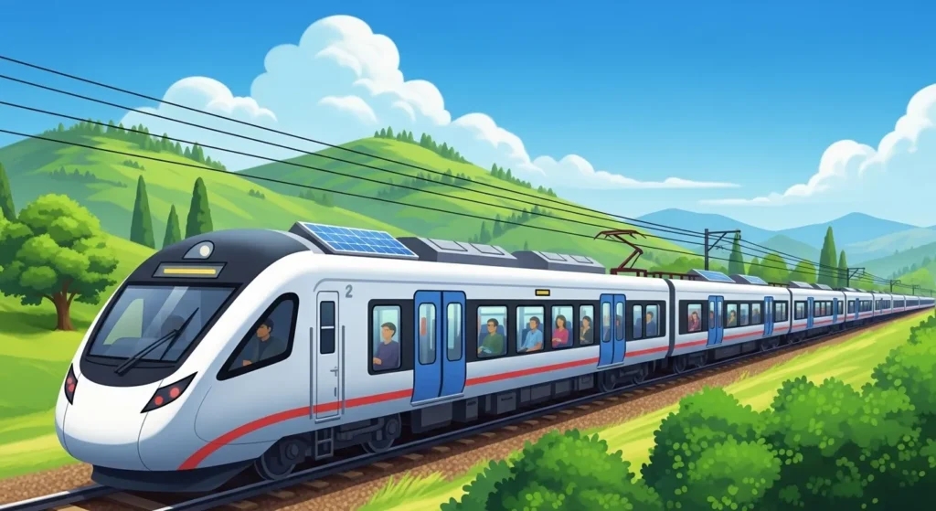 Conceptual image of EV train between Islamabad and Rawalpindi