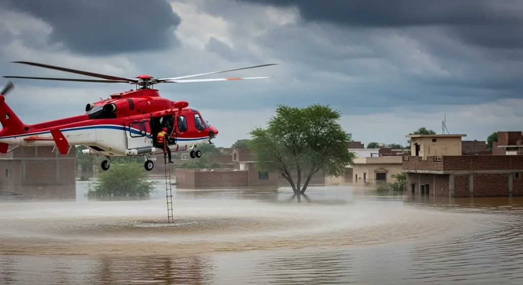Helicopter Rescue in Jalalpur Pirwala Floods 2025
