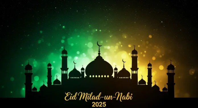 milad-thumbnail Vibrant Eid Milad-un-Nabi thumbnail with mosque and stars.