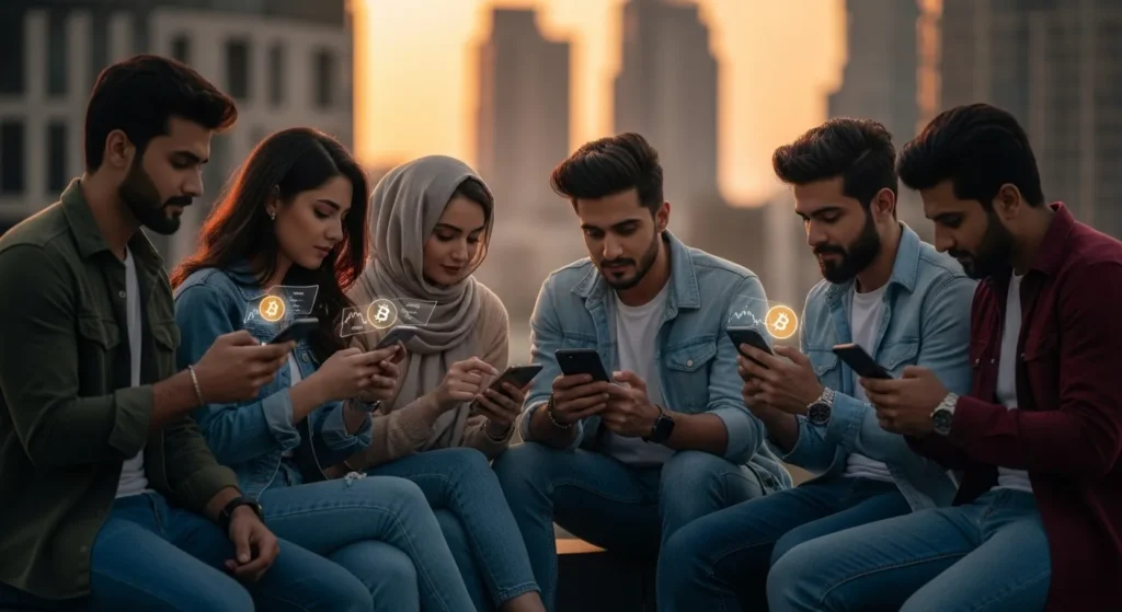 Illustration of crypto adoption in Pakistan