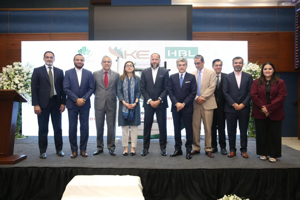 Leaders at the PSX gong ceremony for Sukuk listing